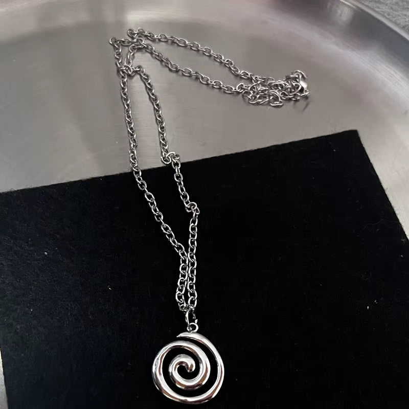 Y2K Flail Fire Heart Teeth Pendant Necklace for Women Men Charm Necklace Grunge Punk Fashion Jewelry 